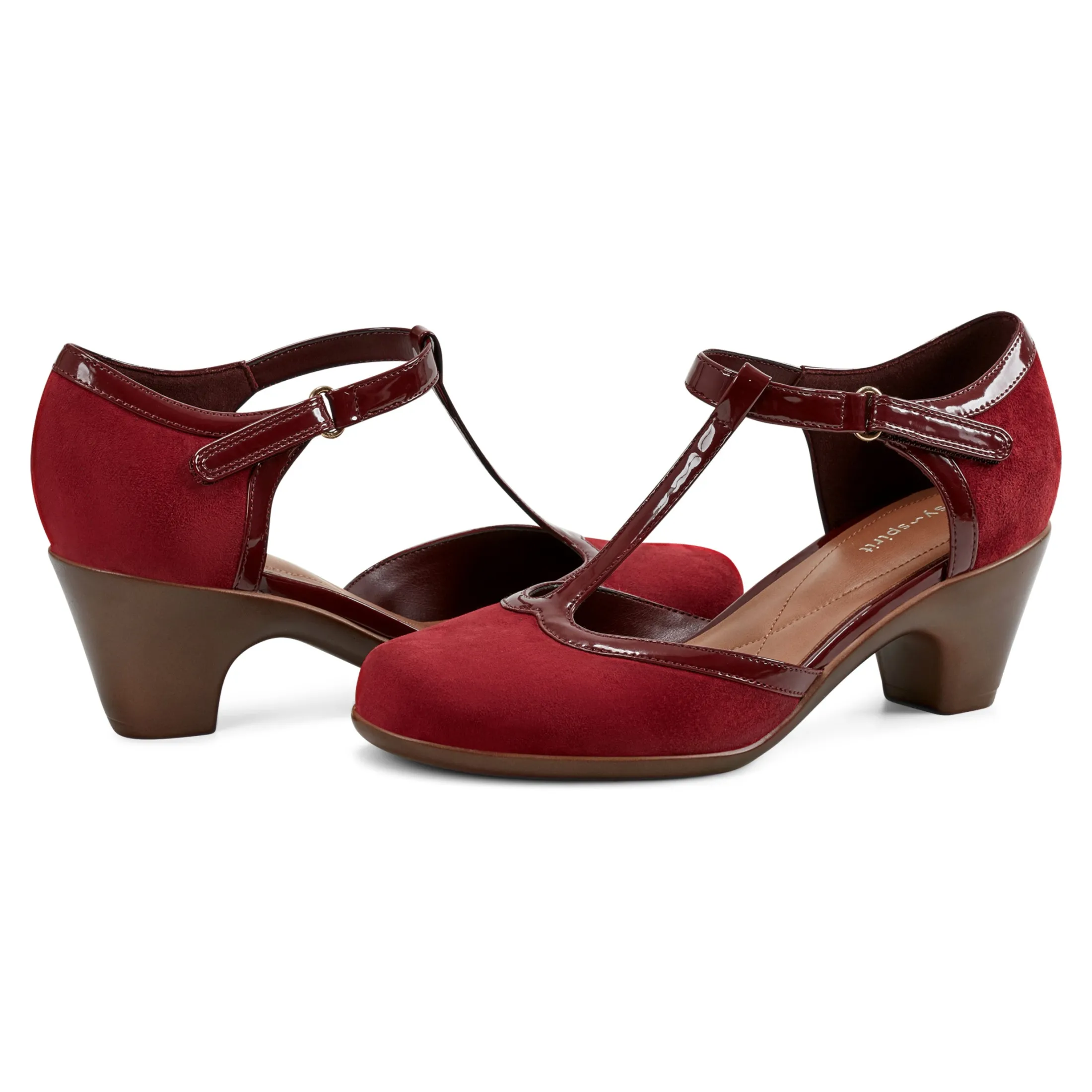 Easy Spirit Mid Heels*Cara T-Strap Heels
